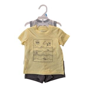BBC-1 Carter's Baby 3-Piece Striped Outfit Set 6m -‎ Yellow Gray